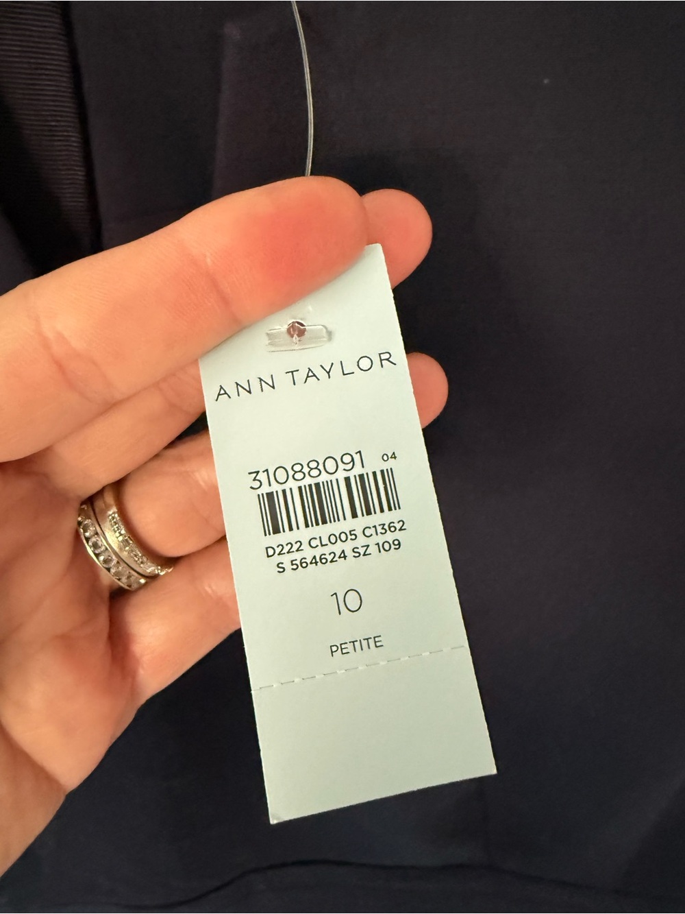 Ann Taylor Petite Navy Cap Sleeve Shift Dress 10P New With Tags - Picture 8 of 9